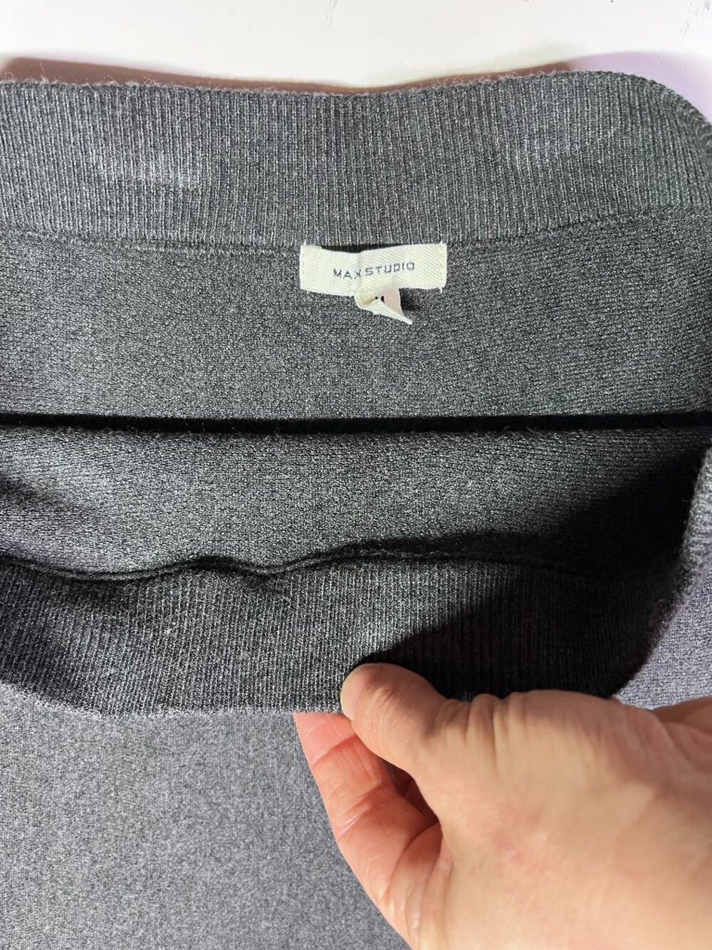 Max Studio Size M Grey Sweater Skirt Pull-On Knit - Picture 2 of 6